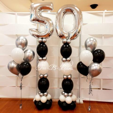 50th Birthday Linking Balloon Column