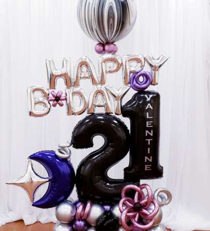 Jumbo Number Birthday balloon marquee