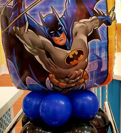 Batman foil balloon centerpiece